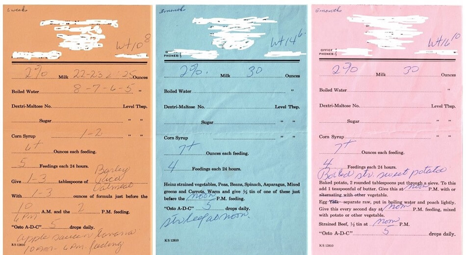 Baby advice from a pediatrician, three notes on baby feeding side-by-side Baby advice from a pediatrician, three notes on baby feeding side-by-side