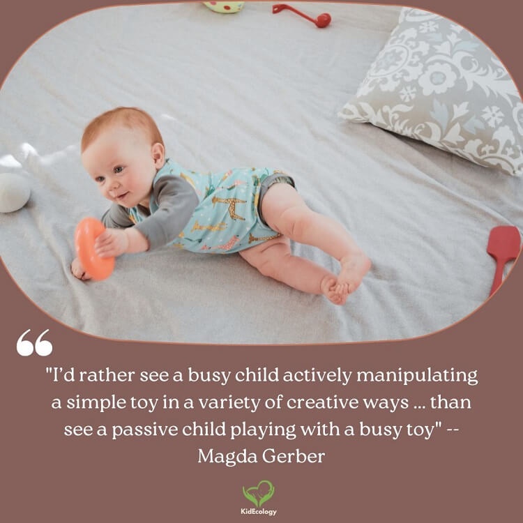 Baby playing with simple household objects as toys Baby playing with simple household objects as toys