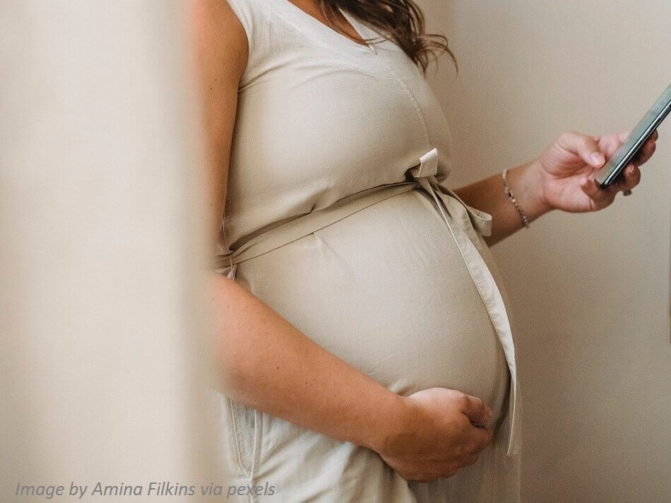 Maternal instinct myth: pregnant woman looking for information Maternal instinct myth: pregnant woman looking for information